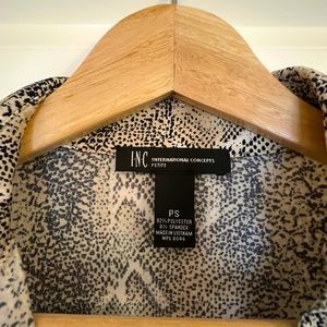 INC snake skin dress with long sleeves, gold color buttons. Wear it one times